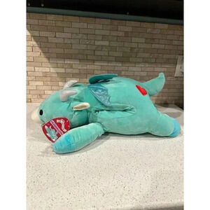 Squishmallow Miles the Hug a Dragon 22" Hugmallow Rare HTF Plush Heart Patch b15